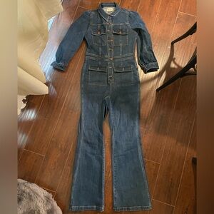 Madewell Flare Denim Jumpsuit